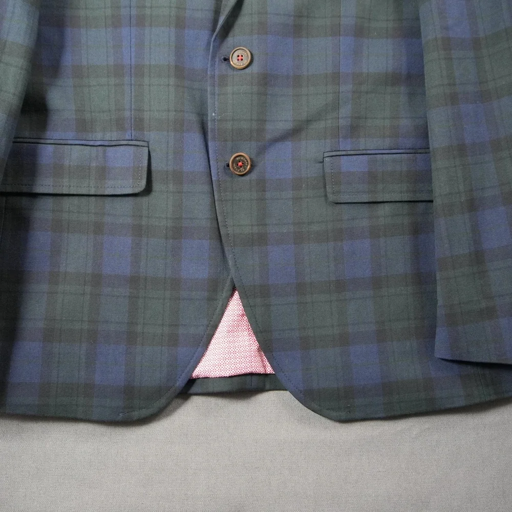 Watch Tartan Plaid Ivy League Elbo Patch El Ganso Mens Blazer US 38 Euro 48